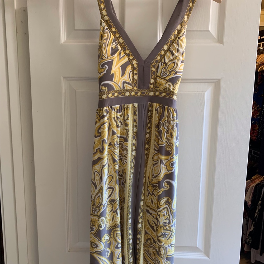 INC yellow and gray paisley sundress